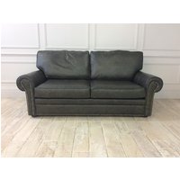 Canterbury 3 Seater Sofa In Apache Family Friendly Distressed Leather Sage With Studding Canterbury 3 Seater Sofa In Apache Family Friendly Distressed Leather Sage With Studding