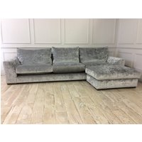 Kingston Super Grand Sofa Grand Footstool In Oneda Velvet R7 Silver Kingston Super Grand Sofa Grand Footstool In Oneda Velvet R7 Silver