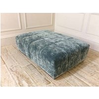Click to view product details and reviews for Epping Large Footstool In Vintage Velvet Ocean. Click to view product details and reviews for Epping Large Footstool In Vintage Velvet Ocean.