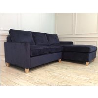 Click to view product details and reviews for Hayes 2 Seater Chaise Sofa Bed In Navy. Click to view product details and reviews for Hayes 2 Seater Chaise Sofa Bed In Navy.