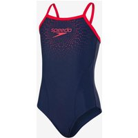 Photos - Swimwear Speedo Gala Logo Thinstrap Muscleback Swimsuit Navy Blue Red Girls - 34