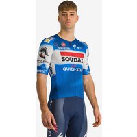 Photos - Cycling Clothing Castelli Soudal Quick-Step Aero Race 7.0 Short Sleeve Jersey Blue - XL 2024