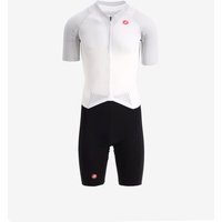 Photos - Cycling Clothing Castelli Free San Remo 3 Rosso Corsa Tri Suit short sleeve white - S