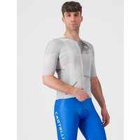 Photos - Cycling Clothing Castelli Aero Race 8S Short Sleeve Jersey Rosso Corsa Silver Grey - XXL