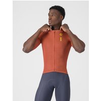 Photos - Cycling Clothing Castelli Drittone Logo Short Sleeve Jersey Bright Orange - S