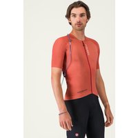 Photos - Cycling Clothing Castelli Unlimited Pro 2 Rosso Corsa Short Sleeve Jersey Bright Orange - XXL