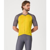 Photos - Cycling Clothing Castelli Unlimited Endurance 3 Short Sleeve Jersey Mango Yellow Smoke Grey - M