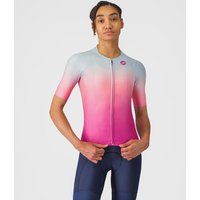 Photos - Cycling Clothing Castelli UPF Short Sleeve Jersey Pink Sky Blue Women - L