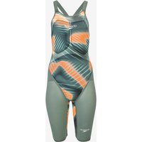 Photos - Swimwear Speedo Fastskin LZR Pure Valor 2.0 Openback Swimsuit Green Rod Orange Women - 18