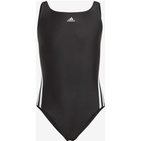 Photos - Swimwear Adidas 3S Swimsuit Black Matte White Girls - 110
