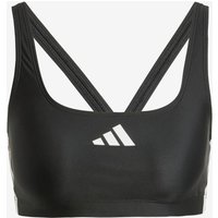 Photos - Swimwear Adidas V-Back 3 Stripes Bikini Top Black White Women - 36