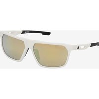 Photos - Sunglasses Adidas Sport SP0096 Glasses white with mirrored yellow lenses