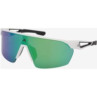 Photos - Sunglasses Adidas SP0103 Sport Glasses white with mirrored green lenses