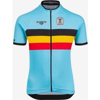 Photos - Cycling Clothing Bioracer Belgium Icon Classic Short Sleeve Jersey Blue Kids - 164