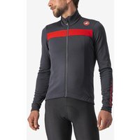 Photos - Cycling Clothing Castelli Puro 3 Long Sleeve Jersey Dark Grey Reflective Red - S