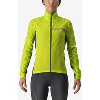 Photos - Cycling Clothing Castelli Squadra Stretch Light Windproof Jacket Lime Green Electric Grey Women - XL