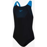 Photos - Swimwear Speedo Tech Placement Muscleback Swimsuit Black Blue Girls - 5-6