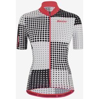 Photos - Cycling Clothing Santini Tono Sfera Short Sleeve Jersey White Black Pink Women - Slim Cut - XL