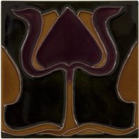 Carron Tulip Green Burgundy & Orange Tiles