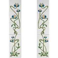 Cast Tec Mediterranean Poppy Blue and Ivory Fireplace Tiles
