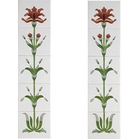 Cast Tec Oriental Iris Burgundy and Ivory Fireplace Tiles