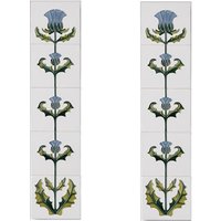 Cast Tec Thistle Blue and Ivory Fireplace Tiles