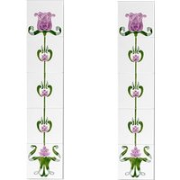 Cast Tec Tulip Lilac and Ivory Fireplace Tiles