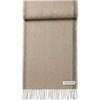 Purotatto Sciarpa in Lana Beige e Grigio con Frange