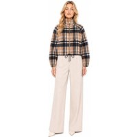Pinko Double-Faced Wool Blend Check Coat — Multicolor