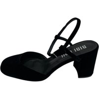 BIBI LOU Sabot Donna in Velluto Nero con Tacco Blocco