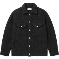 LANEUS Giacca Uomo in Maglia Nera con Tasche