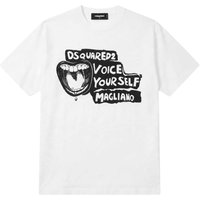 Dsquared2 Logo-Print Graphic T-Shirt — White