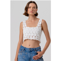 top in lace woman cream