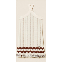 knitted dress white-brown