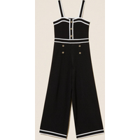 knitted dress with black-white baby trim