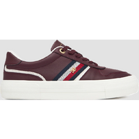 scarpe in pelle con platform donna bordeaux