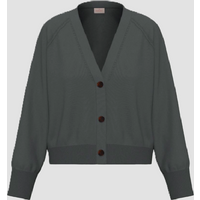 cardigan con scollo a v donna verde sottobosco