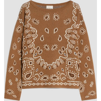 maglia jacquard a motivi paisley donna tabacco