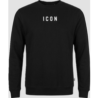 Crew neck sweatshirt with front/back man logo black