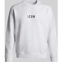 felpa girocollo con logo fronte/retro uomo bianco