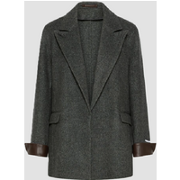 giacca con dettagli in pelle donna grigio