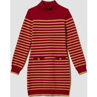abito in maglia a righe bambina rosso-marrone