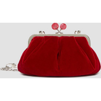 borsa pasticcino small in velluto donna rossa
