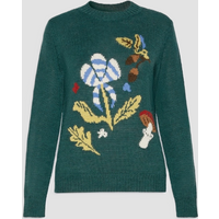 maglia in misto lana donna verde scuro