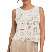 Goa Goa Luna Top Crochet Senza Maniche Avorio 15204163436