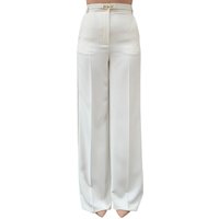 pantaloni donna elisabetta franchi - pantalone con cintura - avorio