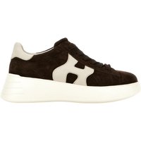 sneaker donna hogan - hogan rebel h562 allacciato h - marrone