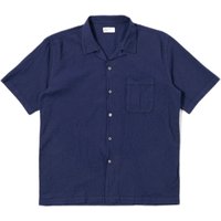 camicia universal works road shirt arten seersucker - navy
