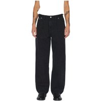 jeans dr denim omar relaxed pleated - washed black pinstripe