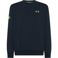 felpe senza cappuccio uomo sun68 - sweatshirt sun68 fluo basic - blu